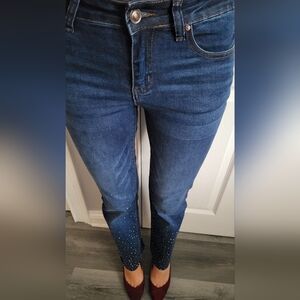 Wax Jean Dark Blue Cropped Jeans